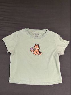 Neon Green Garfield Cropped Top