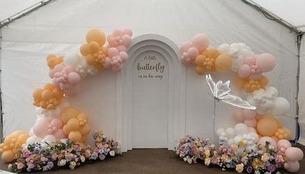 Balloon, balloon garland, baby shower, gender reveal, florals, birthday, dessert cart, Candy cart
