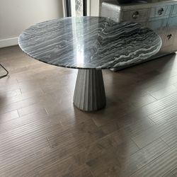 CB2 Marble Round Dining Table