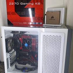 Gaming PC Corsair Case 5000x iCue I7 6700k 24gb RAM 2400 700w PSU ASROCK Z270 K6