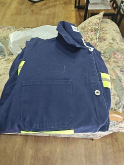 Navy Blue Hi-Vis Work Coveralls