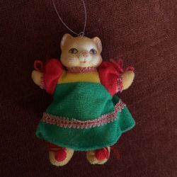 2 Kitties - Vintage Siamese Cat Original Package - Porcelain Kitty Handmade Outfit