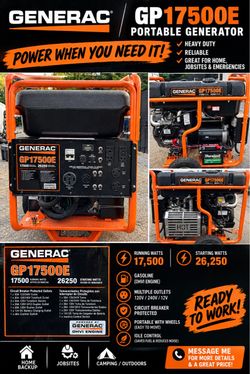 Generac GP17500E Portable Generator
