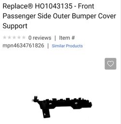Honda Accord 18-20 Bumper Brake Support Rh