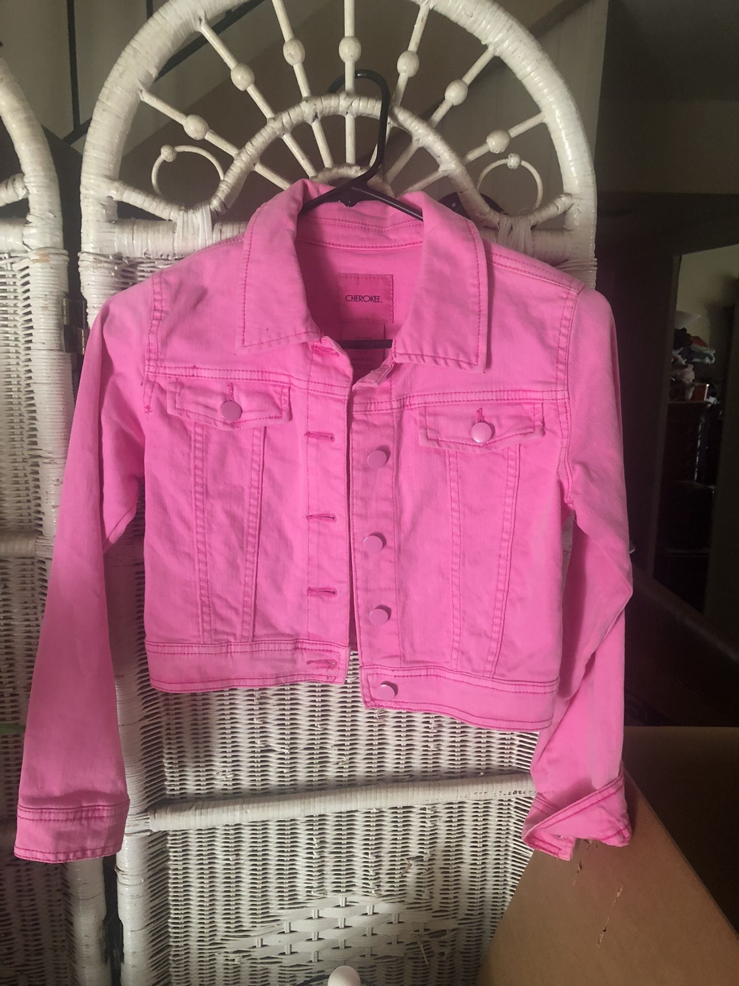 Pink Jean Jacket Small