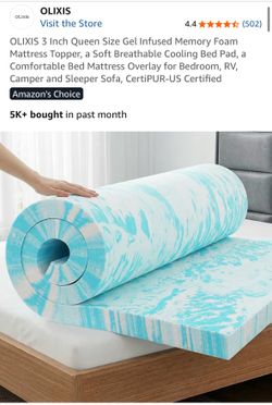 3in Queen Memory Foam Mattress Topped