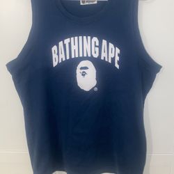 Bathing Ape Tank Top Sz XL “BAPE” Navy Blue 