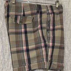 Eddie Bauer: Shaw Fit, Cuffed Plaid Shorts, Cotton, Size: 8