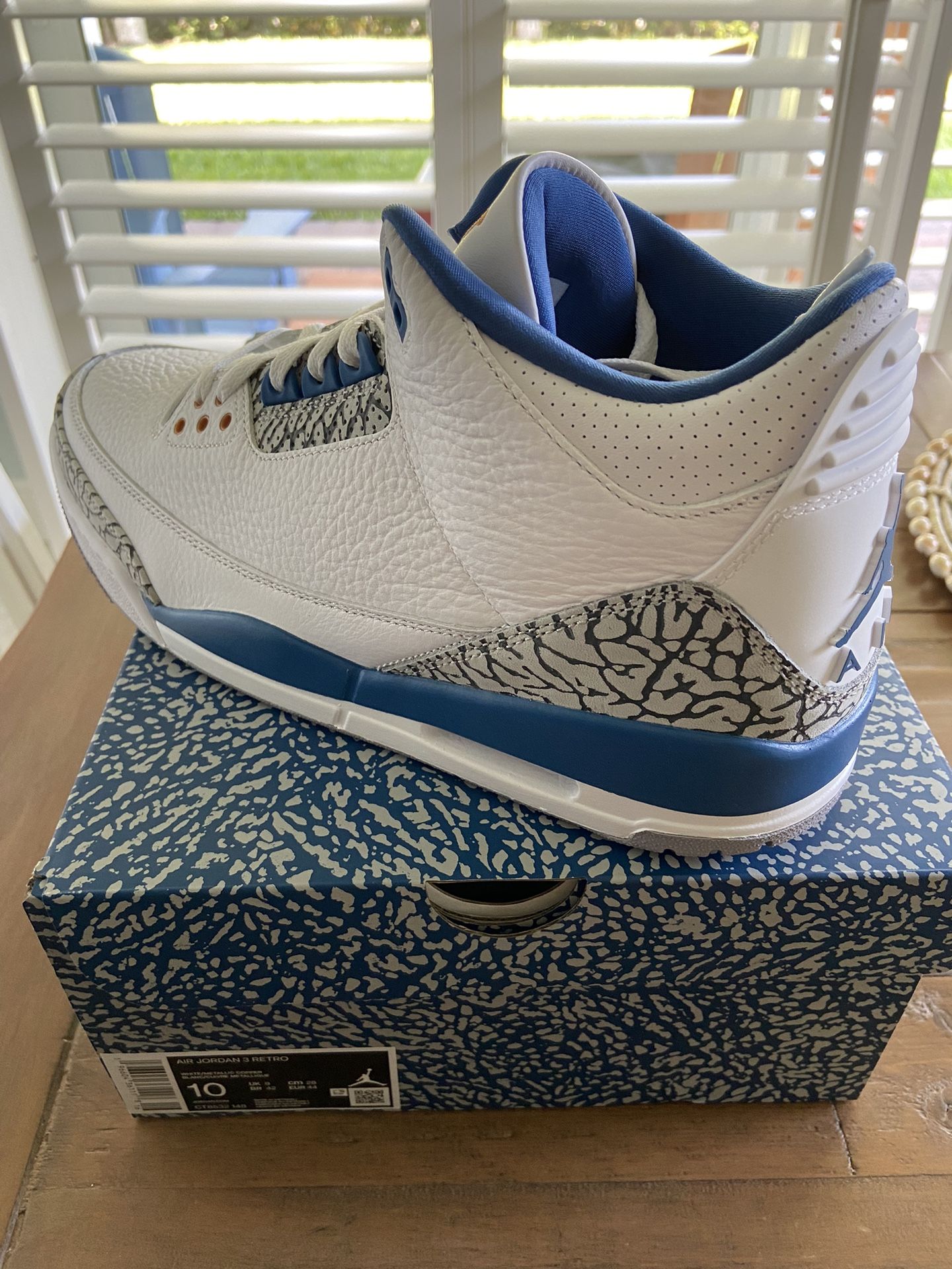 NIKE JORDAN 3 TRUE BLUE WIZARD BRAND NEW WITH RECEIPT FROM NIKE