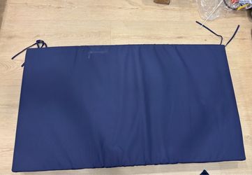 Navy Blue Outdoor Bench Cushion with Ties