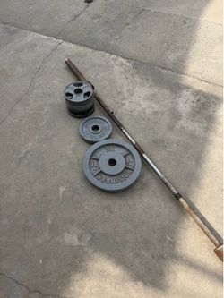 Olympic weights plus barbell