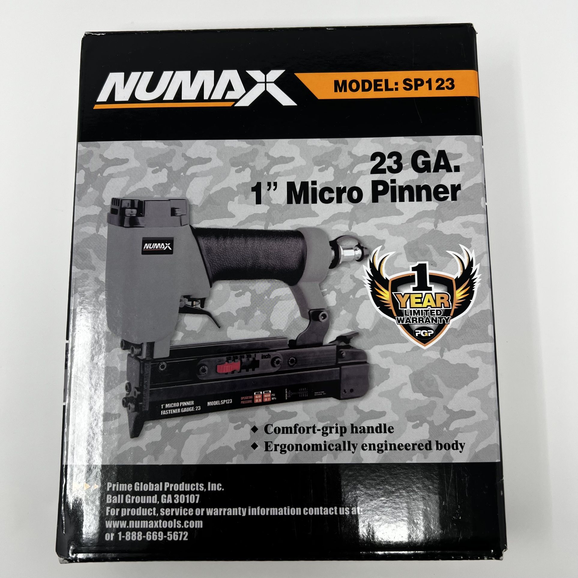 Numax SP123 Pneumatic 23-Gauge 1” Micro Pinner Nailer New In Box