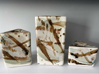 Abstract 3-Sided Pottery Decoration Kravec Studios FL