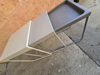3 Small Stackable Metal/steel Tables