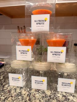 6 velas den Cristal y con aroma
