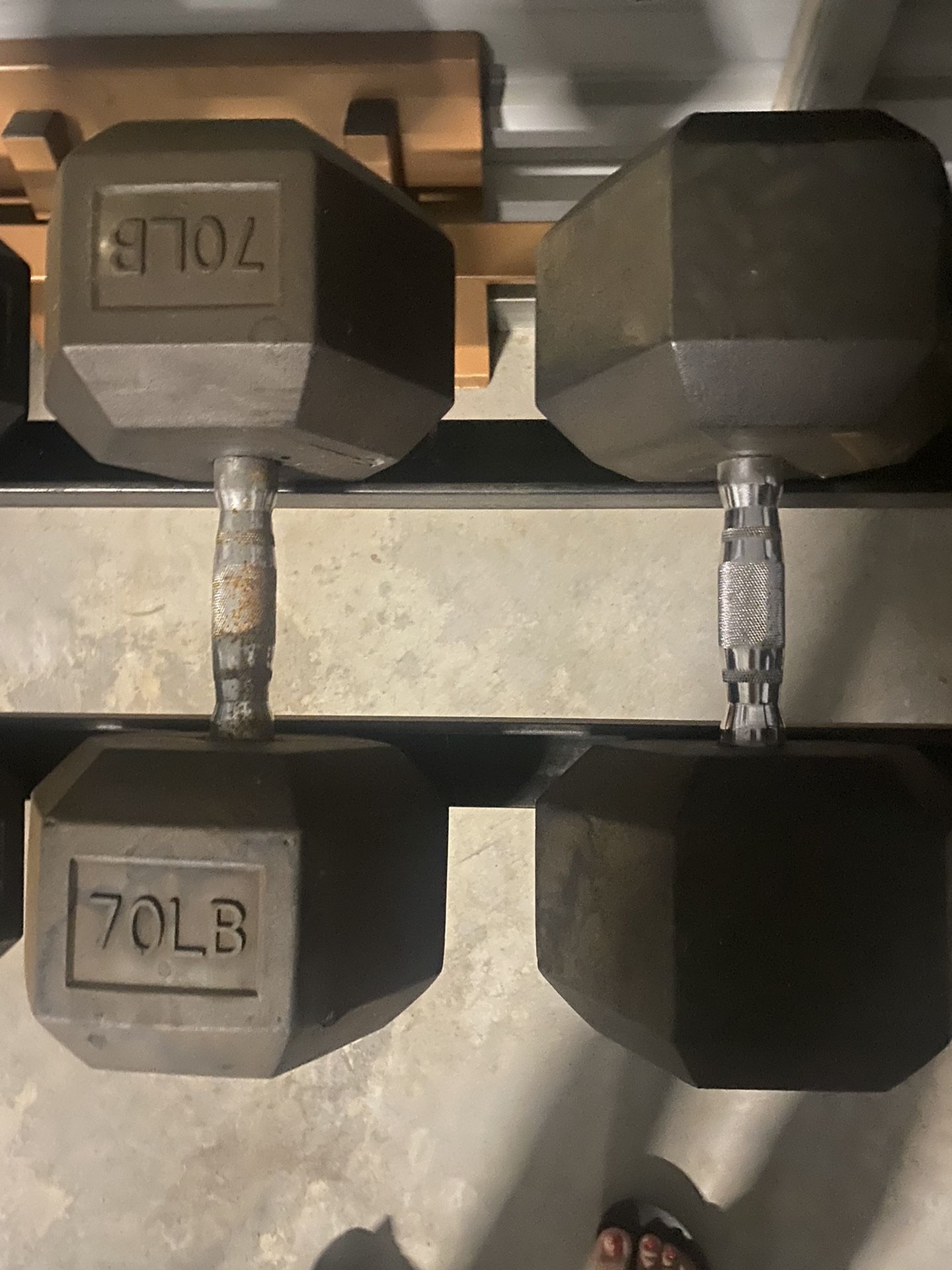Rubber dumbbells by the pair