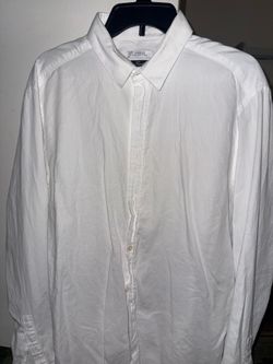 Versace Collection White Textured Cotton Long Sleeve Shirt  (17 1/2) LARGE