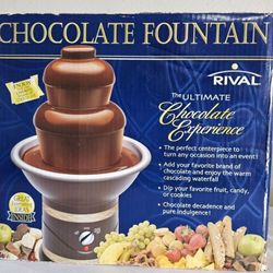 Vintage RIVAL Chocolate Fountain 3 Tier CFF5 2005 21Inches 3-5lbs Chocolate