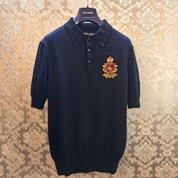 Dolce Gabbana Black Polo Shirt New 