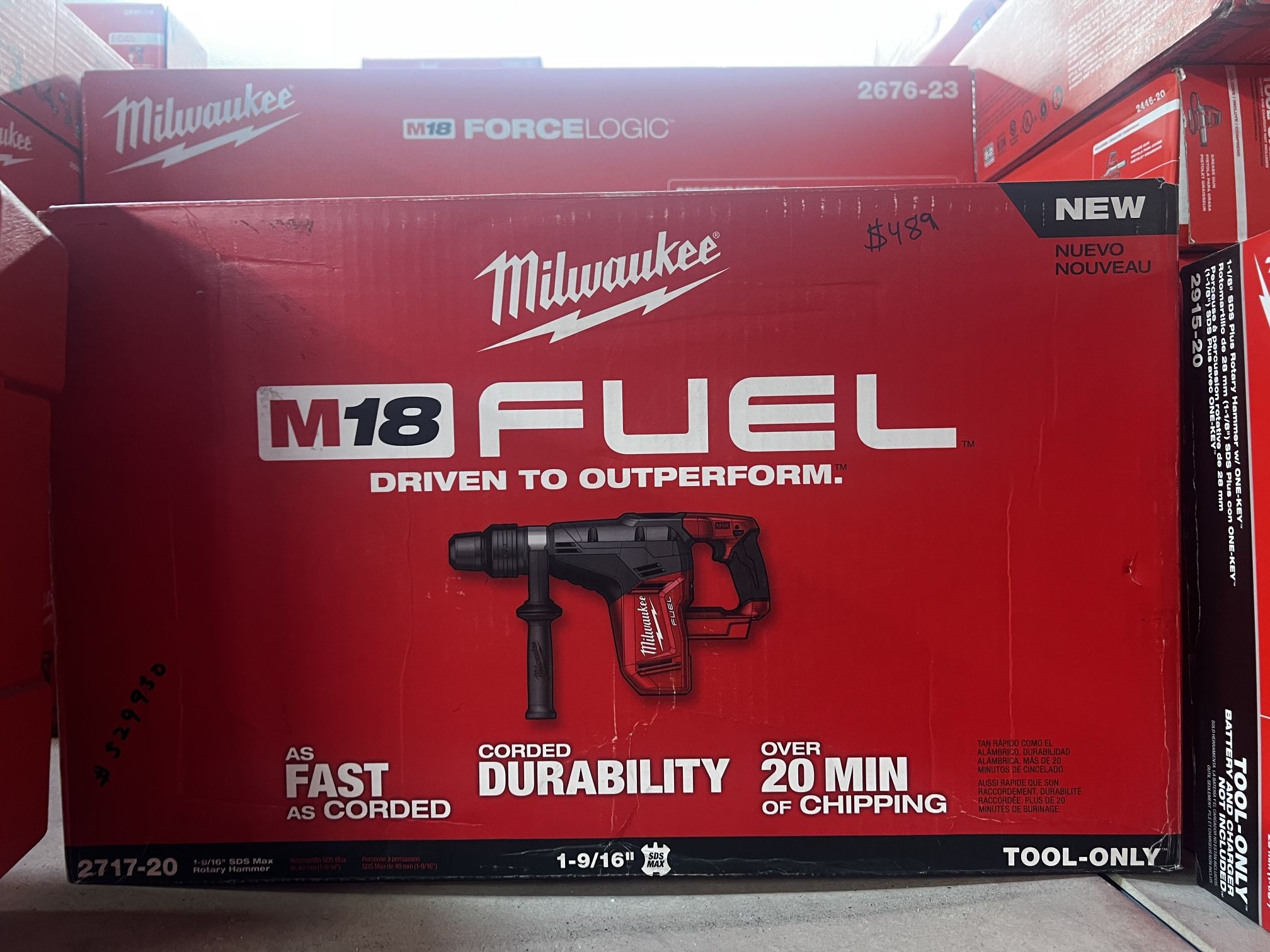 Milwaukee M18 Fuel 1-9/16” SDS Max Rotary Hammer Tool Only