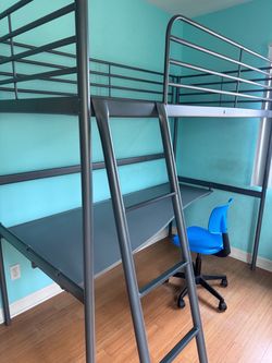IKEA TROMSÖ Twin Loft Bed with Built-In Desk + Chair – $225 OBO