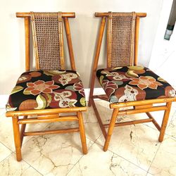Vintage Cane & Bamboo Set of Chairs