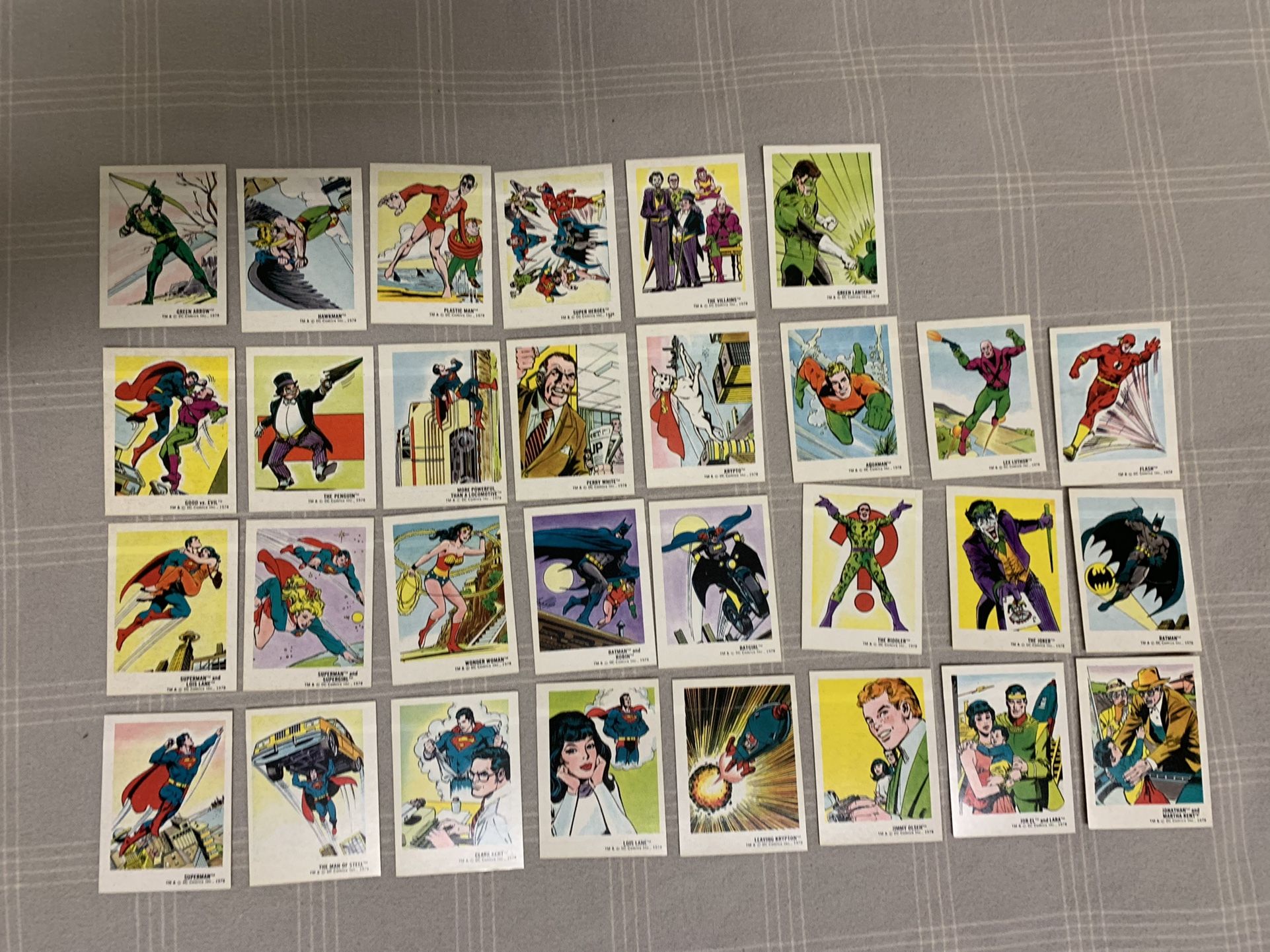 1978 DC Comic Sticker Set 30 Of 30. Great Condition