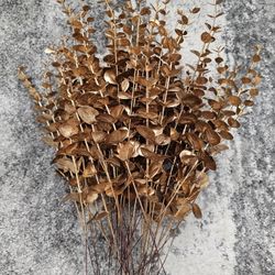 Gold artificial eucalyptus, Christmas tree picks, butterflies
