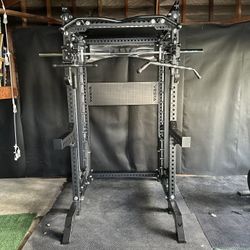 PRO SERIES Ultimate 3-1 Half Rack Functional Trainer w/Smith Machine Bar | 400lb Stack | Gym Equipment | Fitness | Commercial | Squat Rack 
