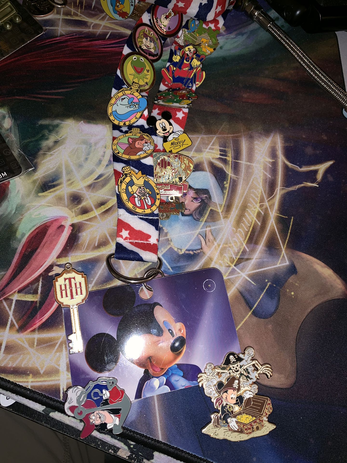 Disney cast lanyard hidden Mickey collectible pins
