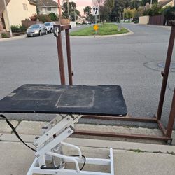 hydraulic Z-lift dog grooming table. 