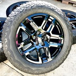 2025 20" Chevy Silverado 1500 Trail Boss OEM Wheels and 275/60r20 Bridgestone Dueler AT 85% Tread