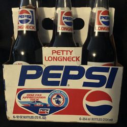 Pepsi Collectible Soda Bottles “Richard Petty” 6 Pk