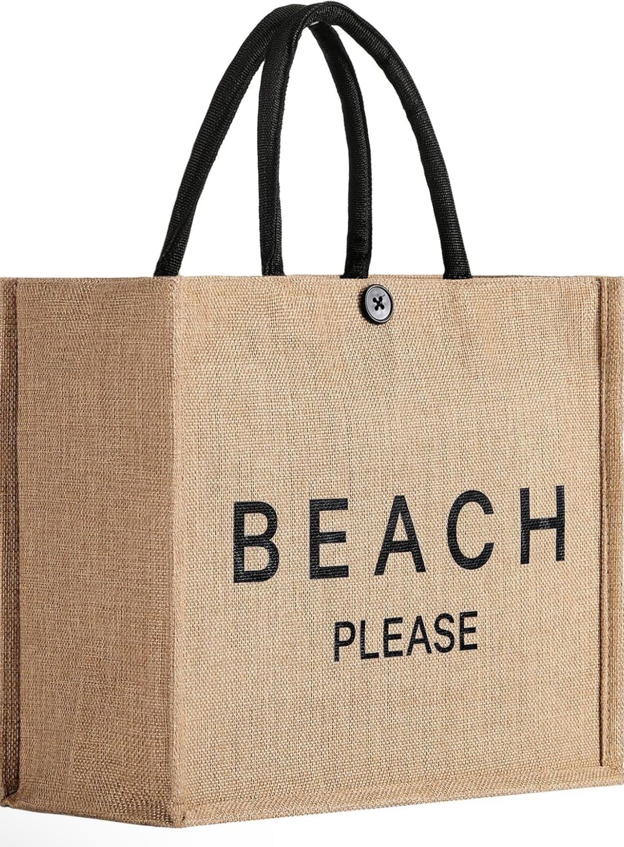 Beach Bag, Large Beach Bag for Women, Woven Straw Tote Bag, Weaving Swim Gym Shopping Travel Bag with Button 400+ bought in past month