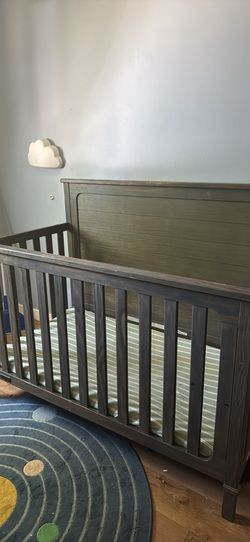 Solid wood baby crib