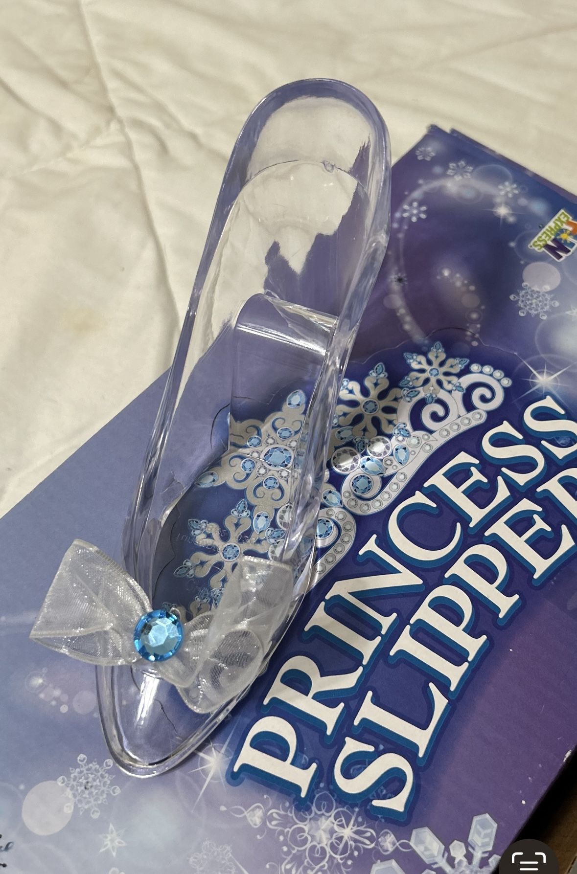 Five 6” Plastic Cinderella Shoe