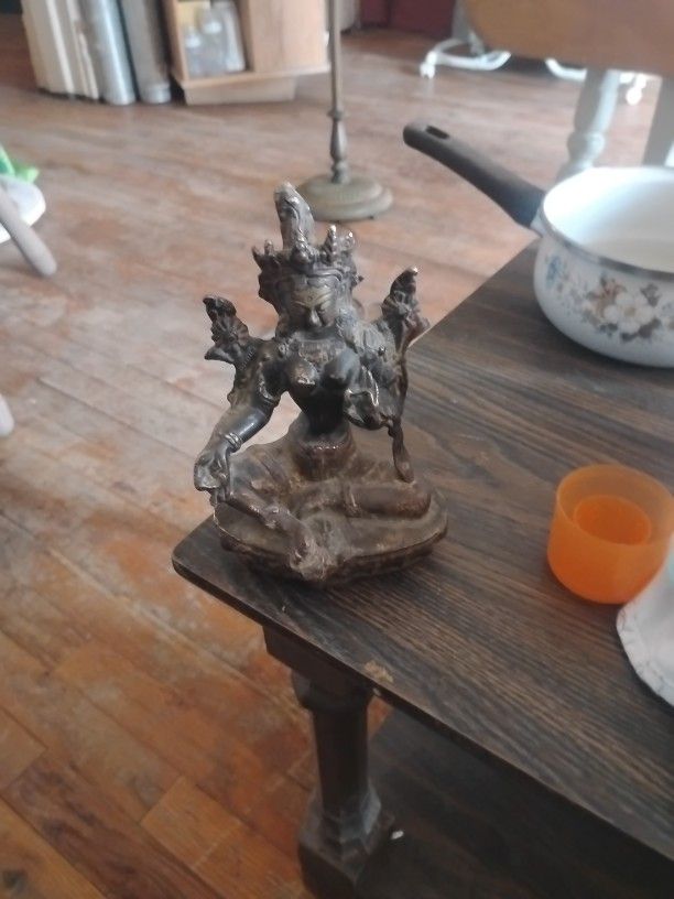 6 Inch Solid Brass Green Tara