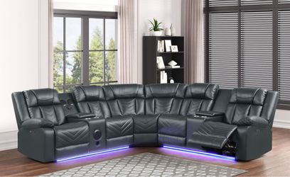 Charcoal Power Recliner Sectional
