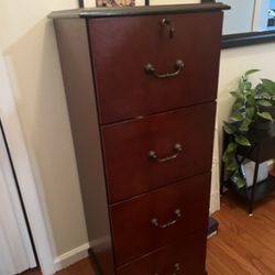 Tall Wooden Filing Cabinet