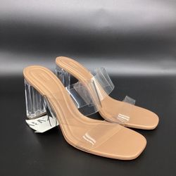 ZARA Clear Heel Sandals 