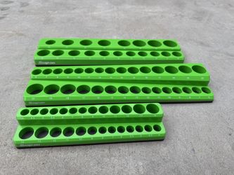 Snap On Tools METRIC Set Of 3 Socket Trays Magnetic Organizer 1/4 3/8 1/2” Drive  Also have full sets and singles of these in different colors and bot
