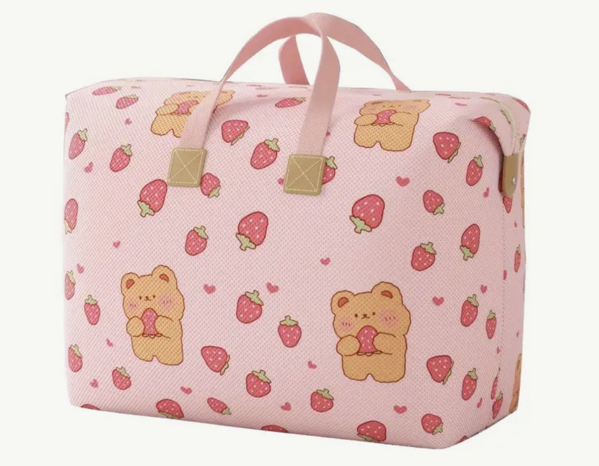 Pink Bear Storage Bag Large 26.77”x15.75” Cute Bag Kids Womens Christmas Gift NEW