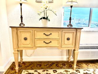 STANLEY FURNITURE Cream Buffet Sideboard / Genuine Marble Top $150