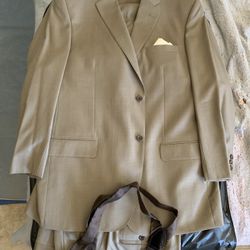 Joseph Feiss Gold Super 120S men’s beige blue full suit