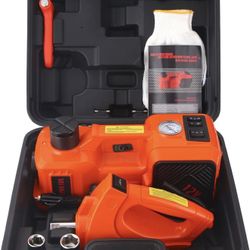 Electric jack set for car, 5 ton hydraulic jack with integrated tire pump and impact wrench for sedans, SUV, MPV, sedan, truck, change, tires, garage 
