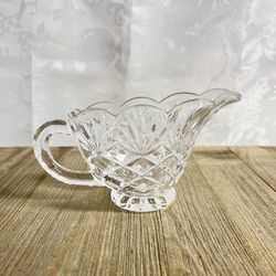 Shannon Leaded Crystal Glass Creamer with Scalloped Edge
