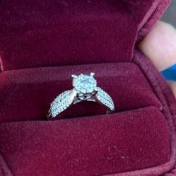 White Gold, Diamond Cluster Engagement Ring