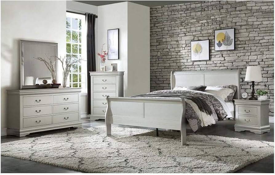 Full Size Bedroom Set Platinum Color Available For Fast Delivery