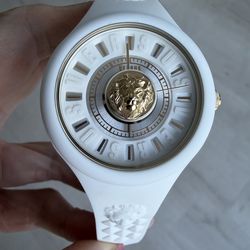 Versus Versace White Watch with Gold Lion – Like New