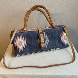 Crossbody Carpet/Leather Bag/Purse